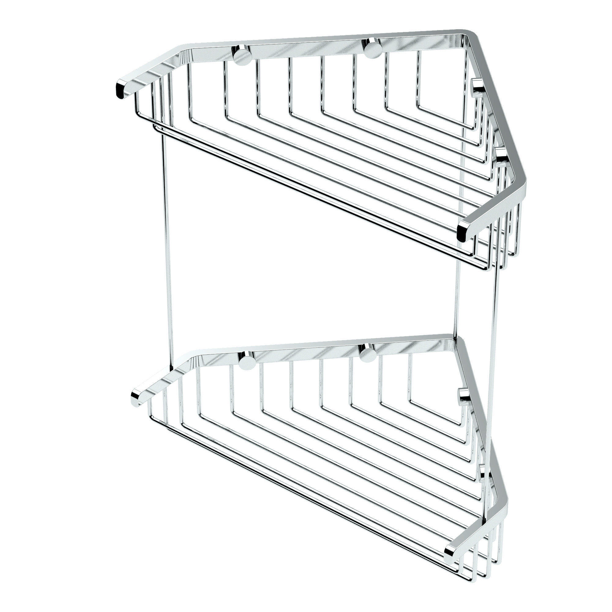 Gatco Stainless Steel Corner Wall Mount Shower Caddy 2 Tier Bathroom Shower Shelf Organizer Reviews Wayfair